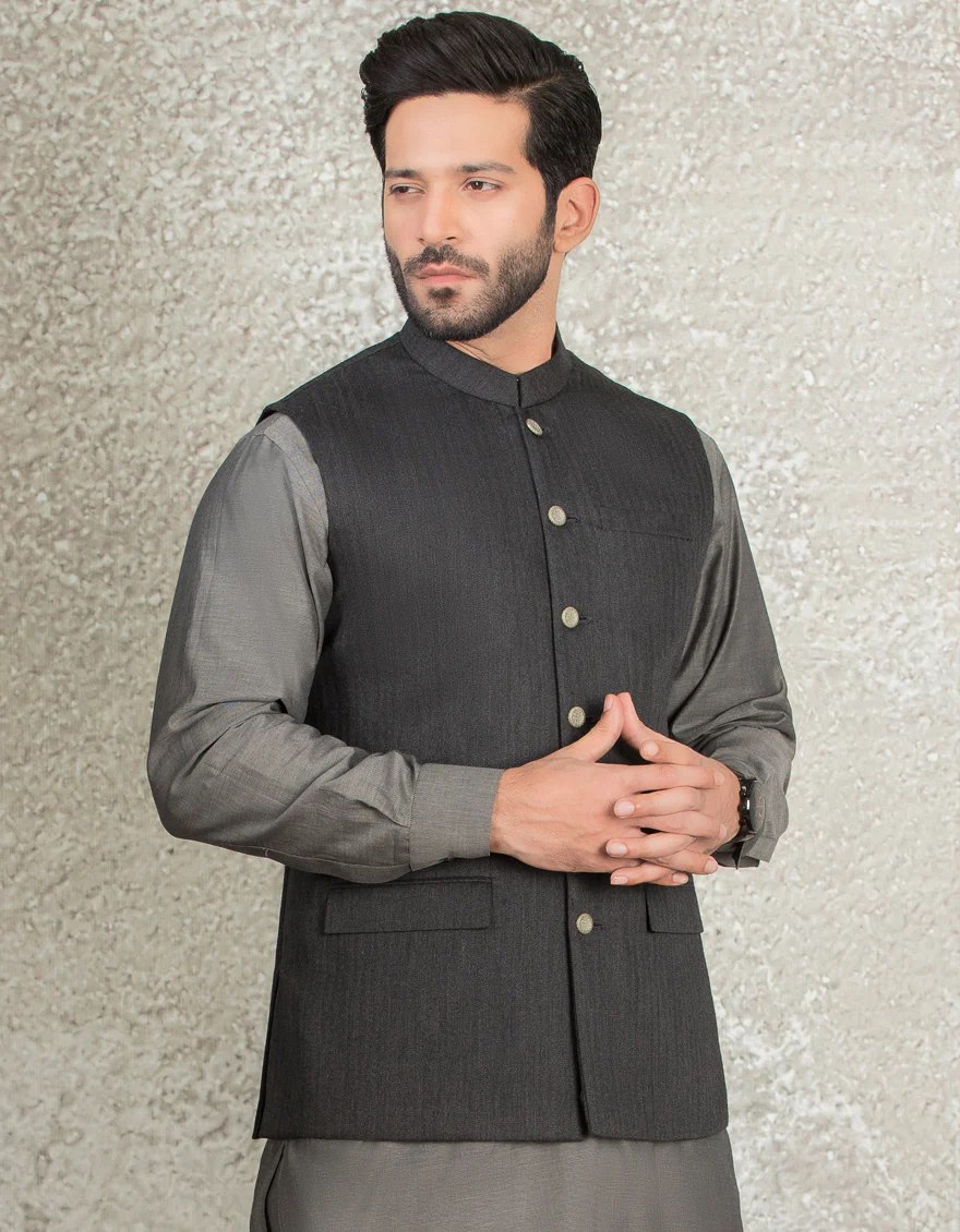 GREY COTTON WAISTCOAT | JJVC-US-27385-R3/S22/JJ7397-PN