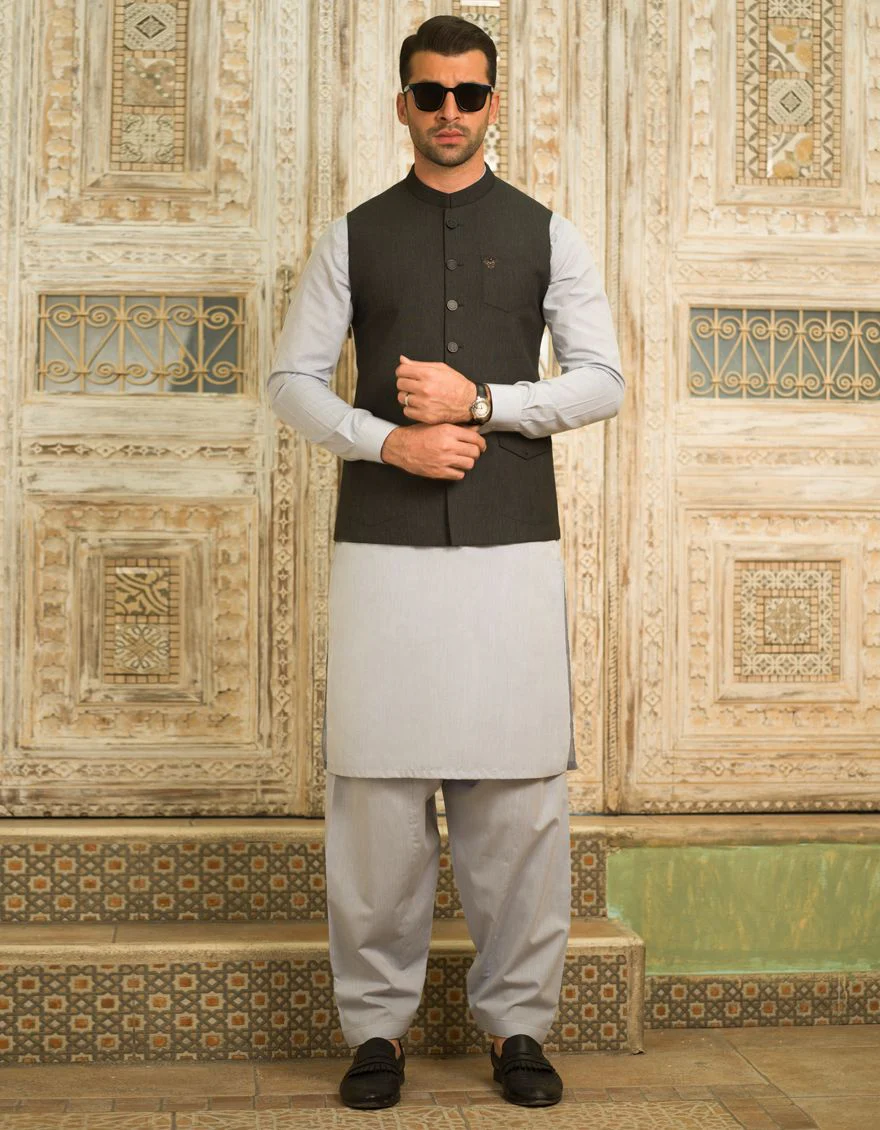 CHARCOAL GREY WAISTCOAT | JJVC-US-27404/S21/JJ7431-CL