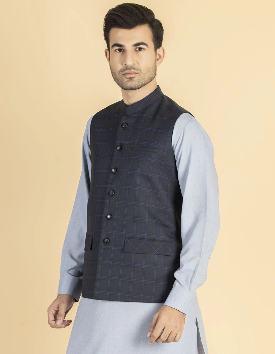 MID NIGHT BLUE WAISTCOAT | JJVC-US-27409/S21/JJ7434-FL