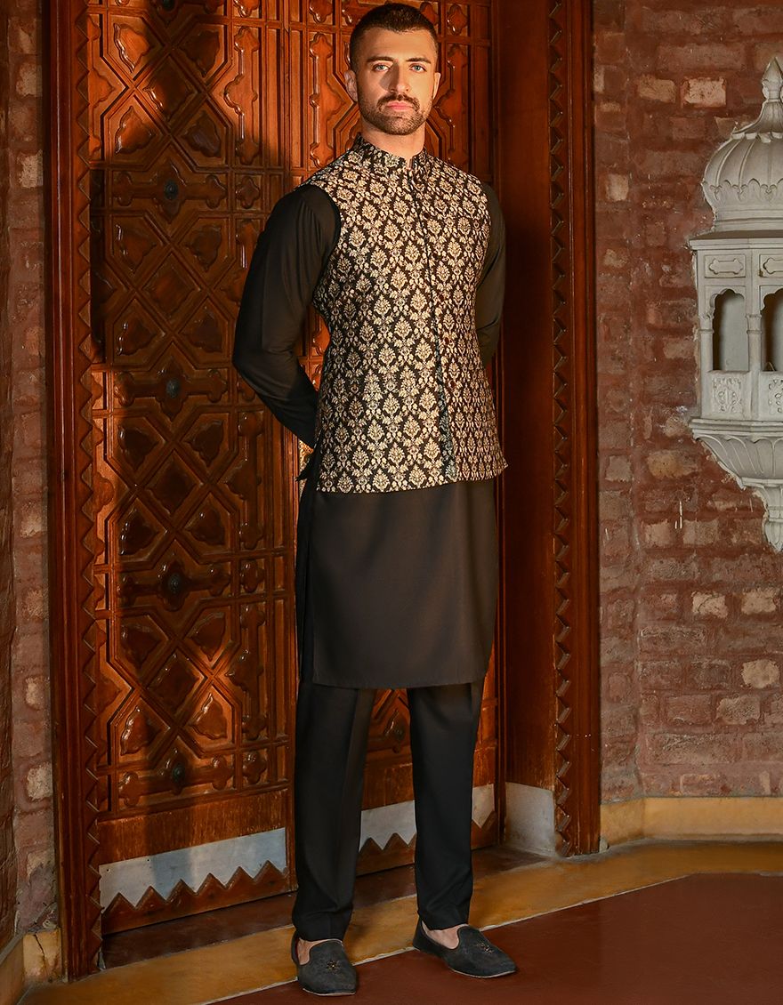 BLACK WAISTCOAT | JJVC-US-42305/S22/JJ8018-FL