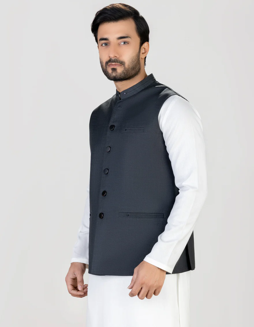 CHARCOAL GREY SUITING WAISTCOAT | JJVC-US-45011/S23/JJ8741-PN