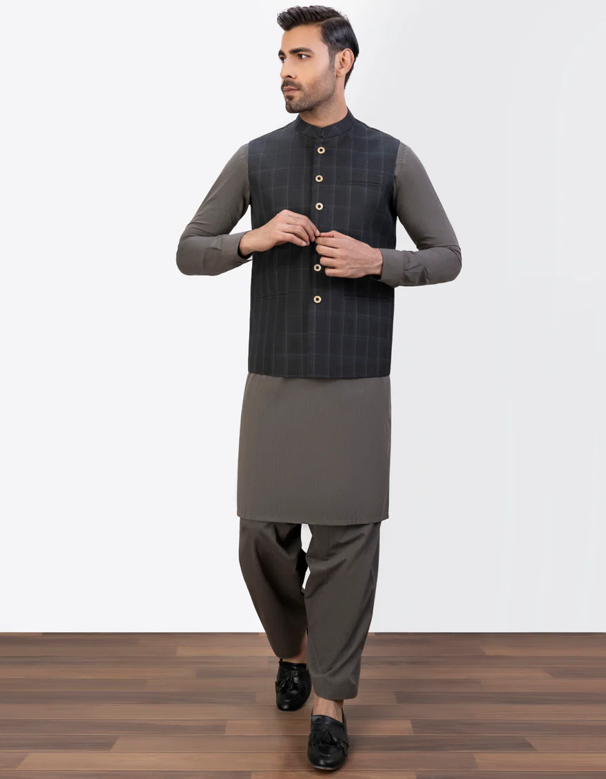 GREY BLENDED WAISTCOAT | JJVC-US-48019/S23/JJ7487-PN