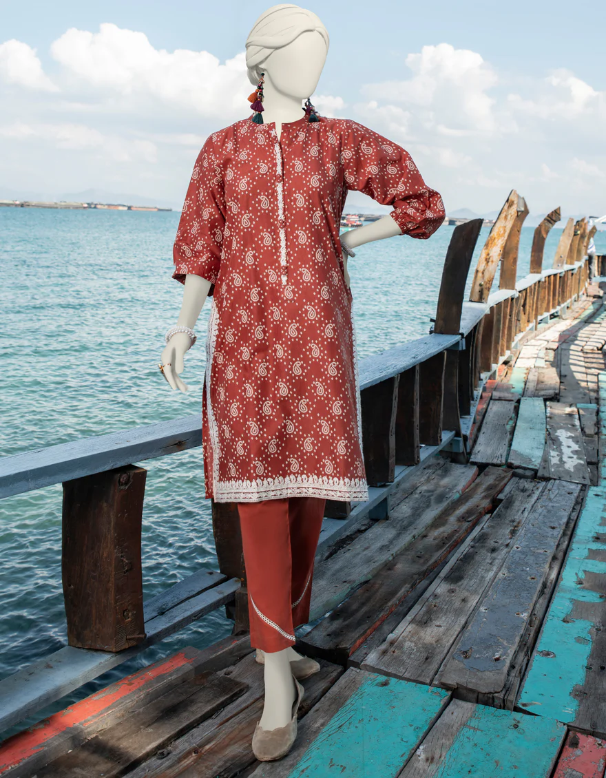 ORANGE 1PC UNSTITCHED | JLAWN-JSU-US-24-917