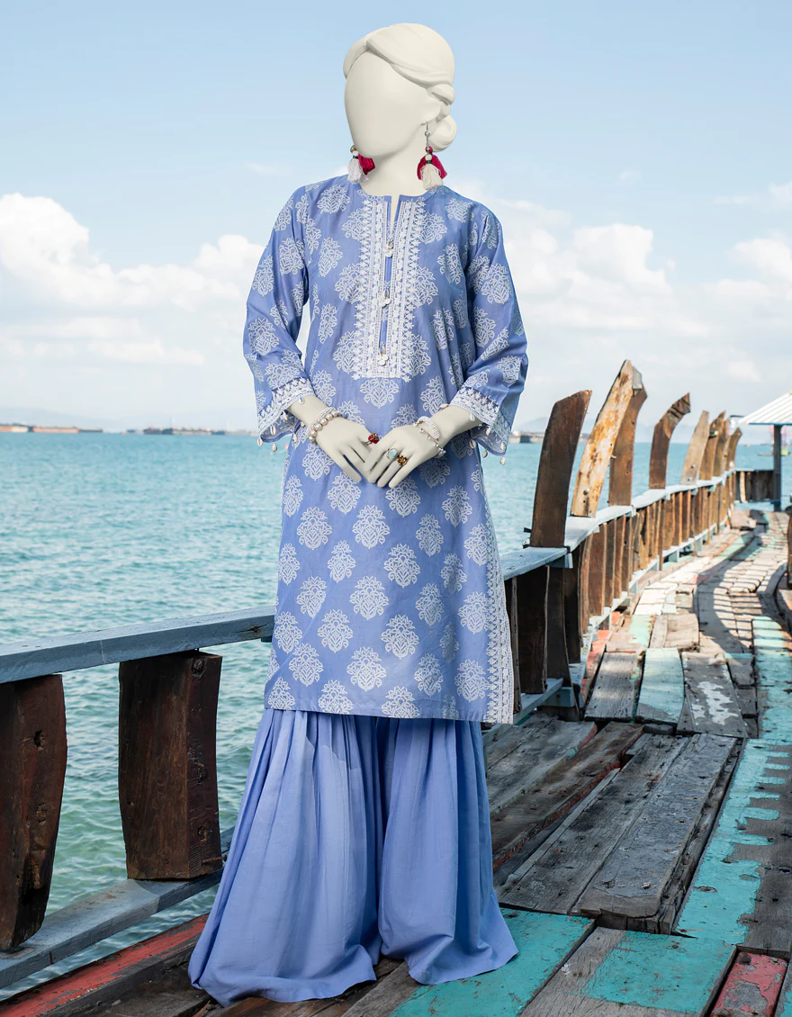 BLUE 1PC UNSTITCHED | JLAWN-JSU-US-24-918