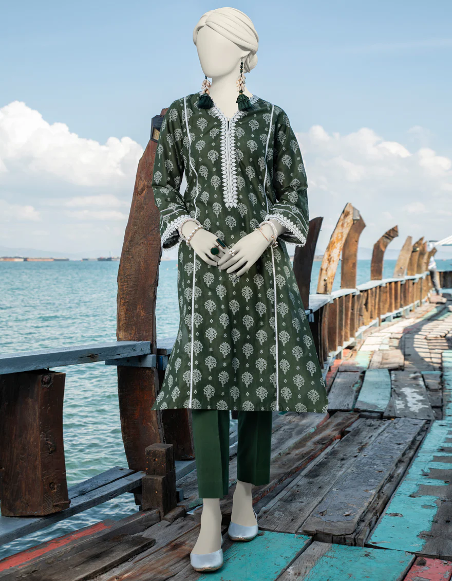 GREEN 1PC UNSTITCHED | JLAWN-JSU-US-24-920