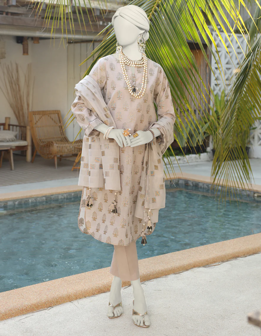 GREY JACQUARD 3PC UNSTITCHED | JLAWN-S-24-255 OPAL-05