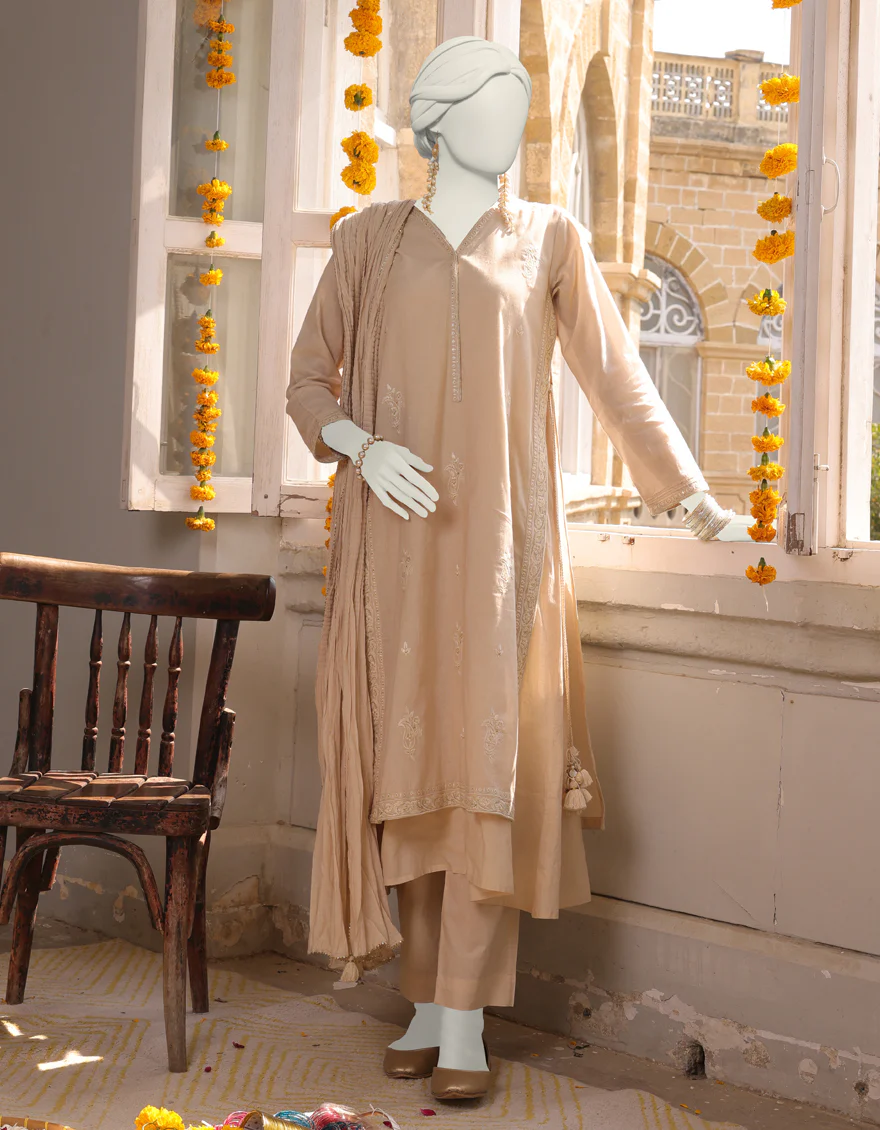 BROWN LAWN 3PC STITCHED | JLAWN-S-24-412/S LUC