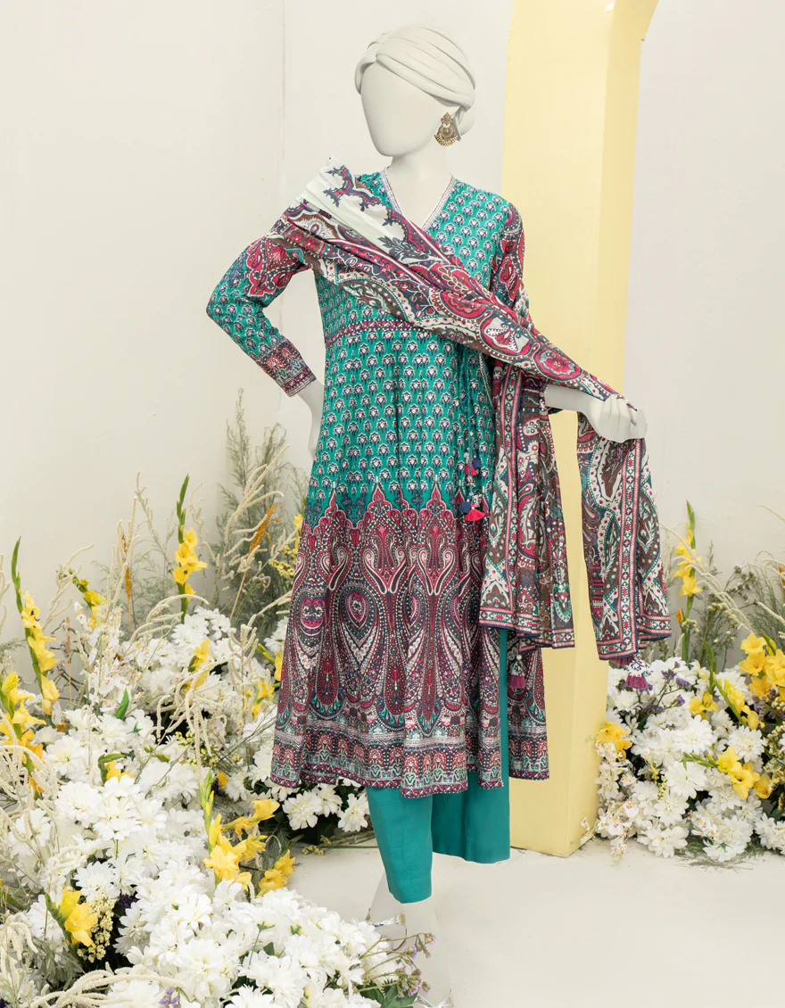 GREEN LAWN 3PC STITCHED | JLAWN-S-24-469/S MAHARANI-A-01