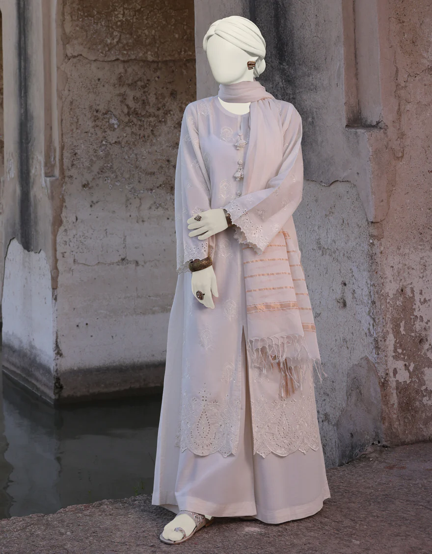 WHITE CAMBRIC 3PC UNSTITCHED | JLAWN-S-24-486 SCHIFFLI-06