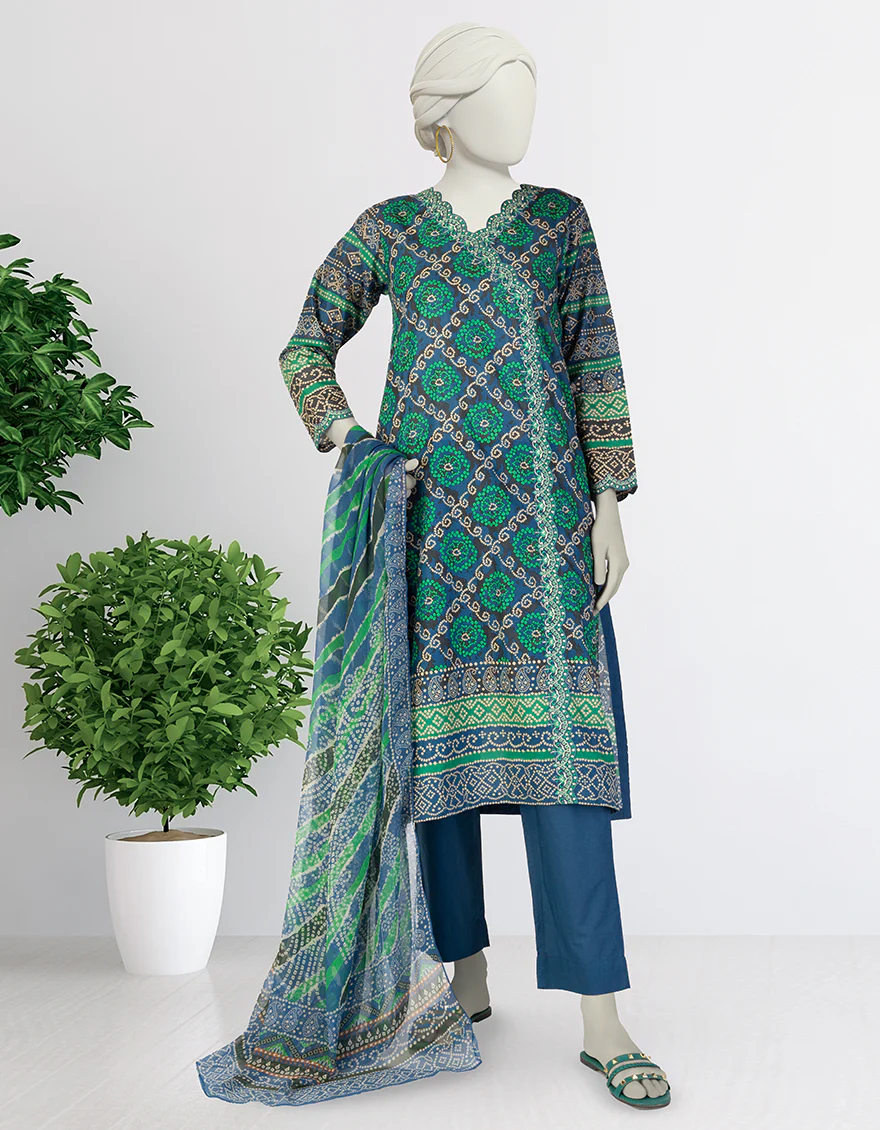 BLUE LAWN 3PC STITCHED | JLAWN-S-25-079/S CHU