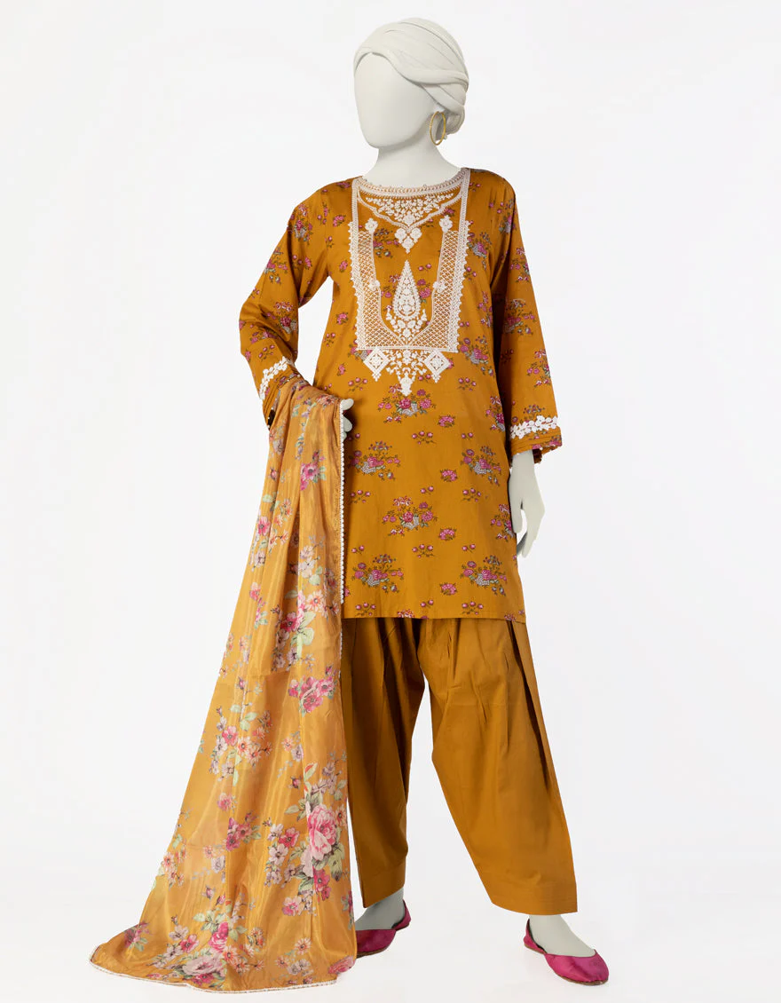 BROWN LAWN 3PC STITCHED | JLAWN-S-25-106/S SHAHJAHAN-02