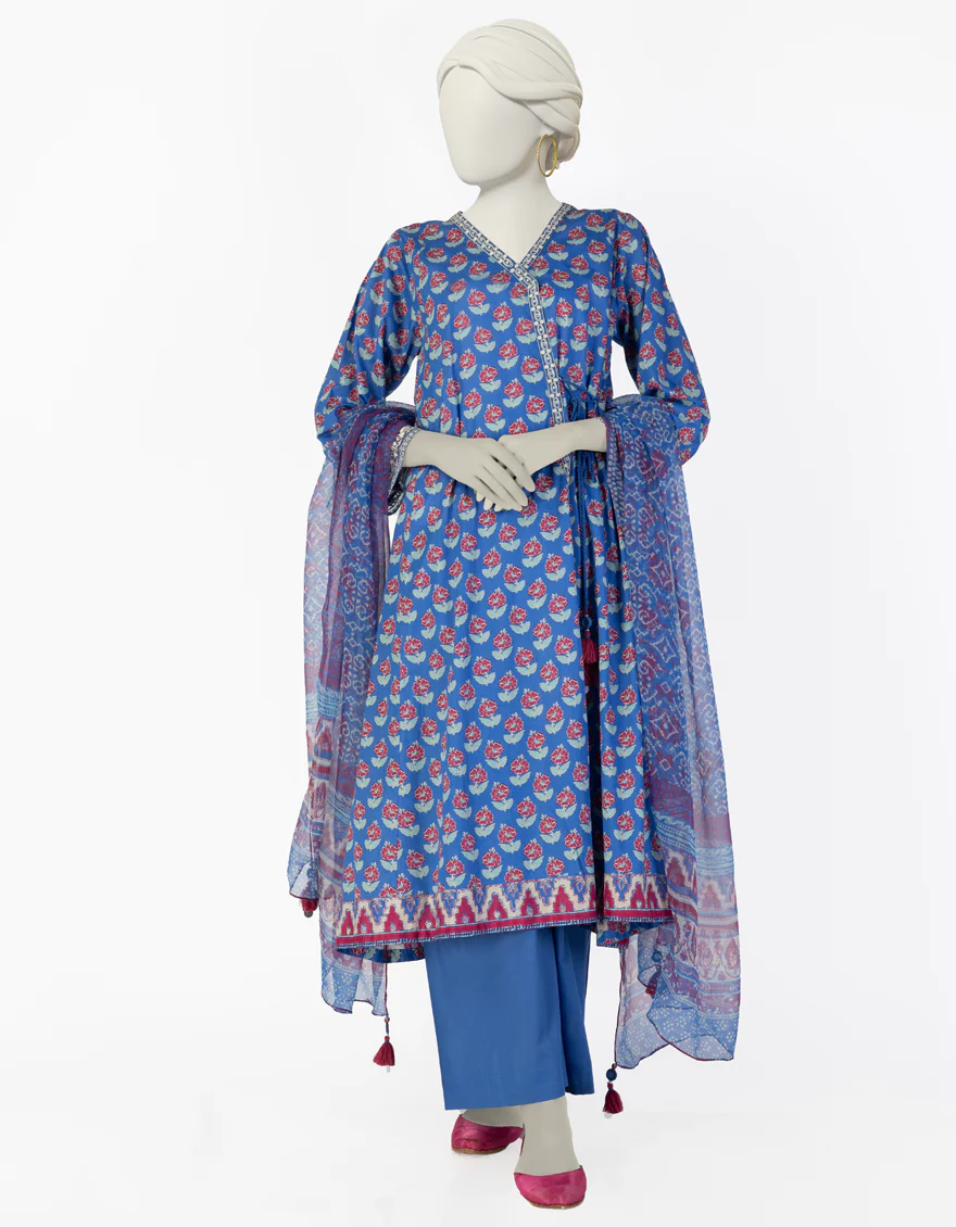 BLUE LAWN 3PC STITCHED | JLAWN-S-25-121/S MIR