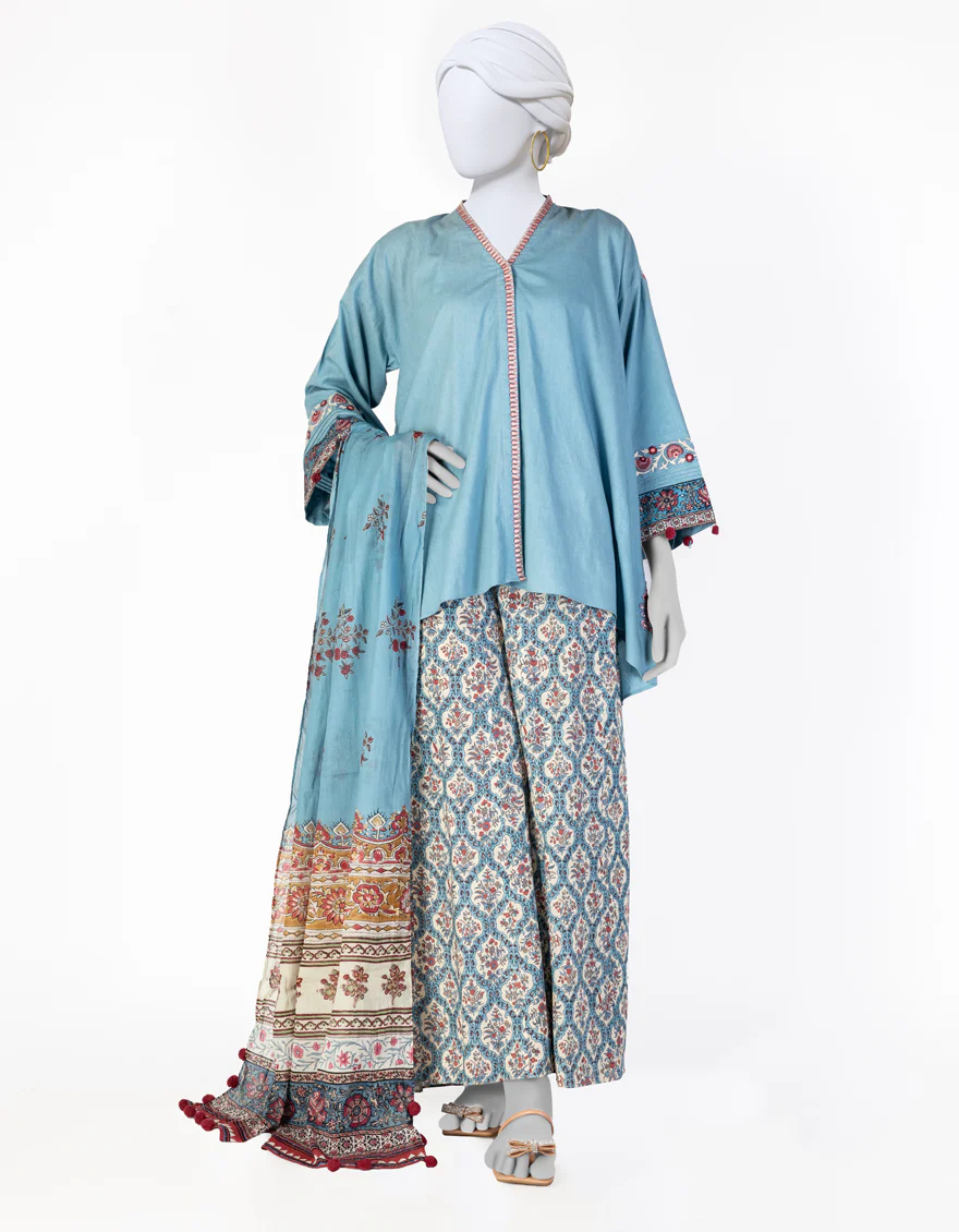 BLUE LAWN 3PC STITCHED | JLAWN-S-25-149/S FUS