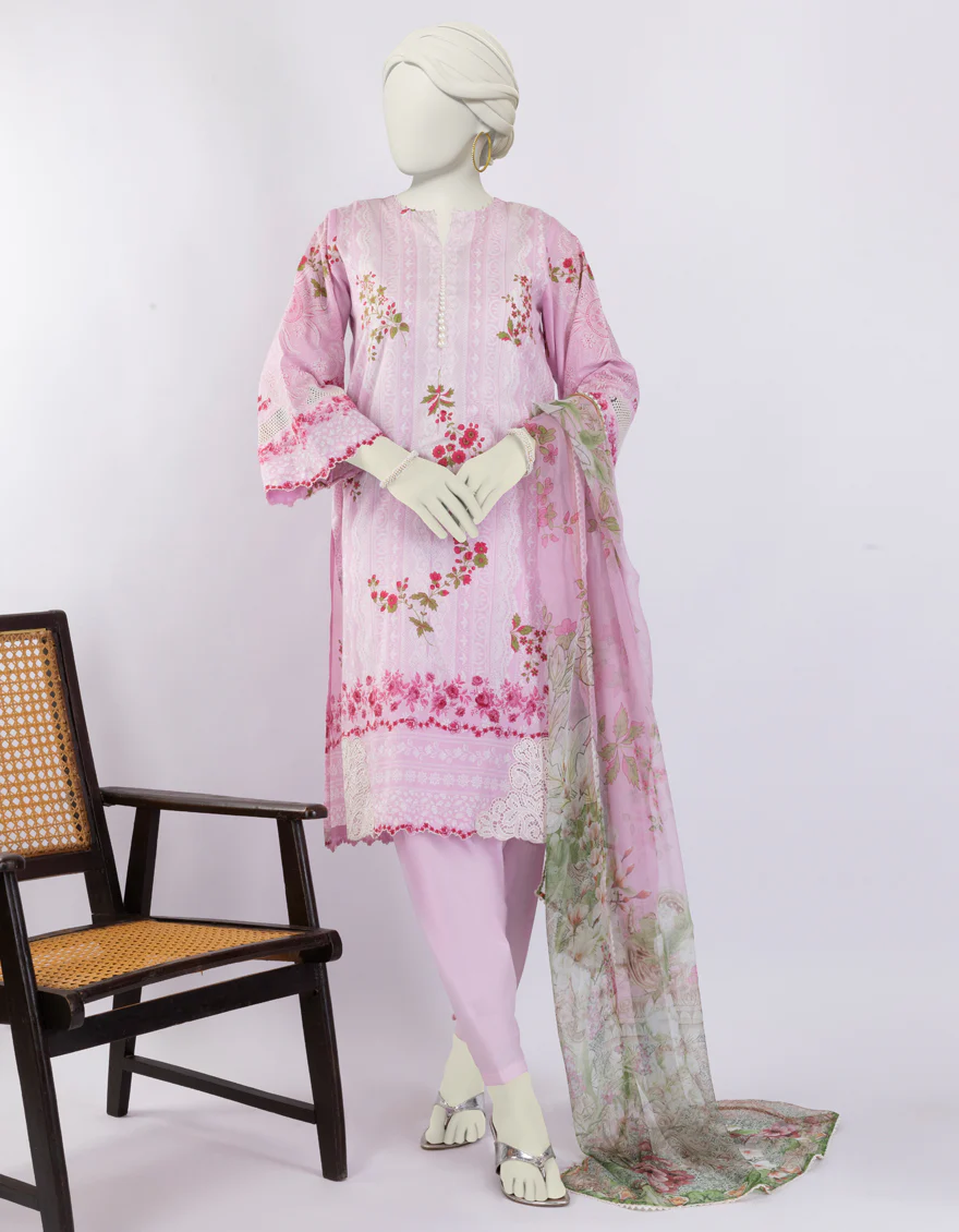 PINK LAWN 3PC STITCHED | JLAWN-S-25-173/S MAJ