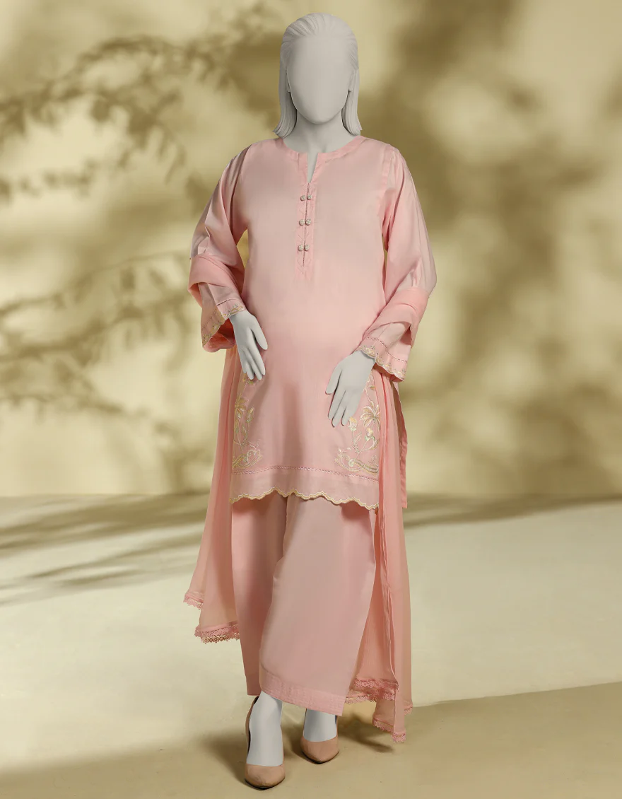 PINK LAWN 3PC STITCHED | JLAWN-S-25-225/S THREADS OF GRACE-04