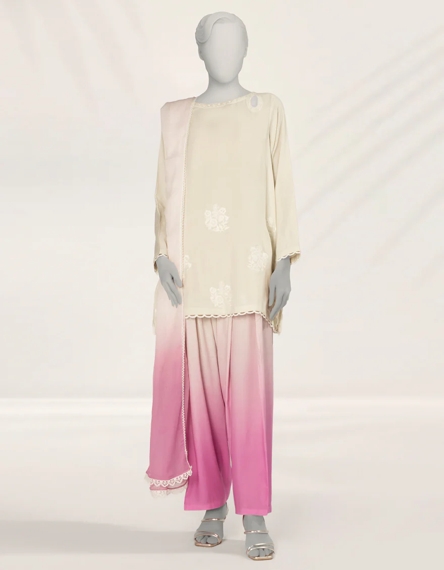 MULTICOLOR SILK 3PC STITCHED | JLAWN-S-25-267/S DIP DYE-02