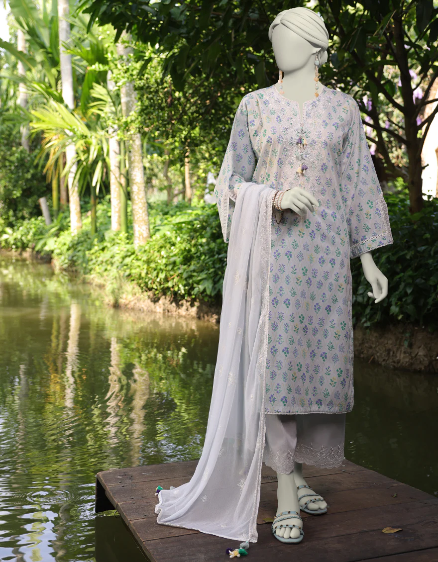 MULTICOLOR LAWN 3PC UNSTITCHED | JLAWN-S-25-3167 VINTAGE FLORA-3