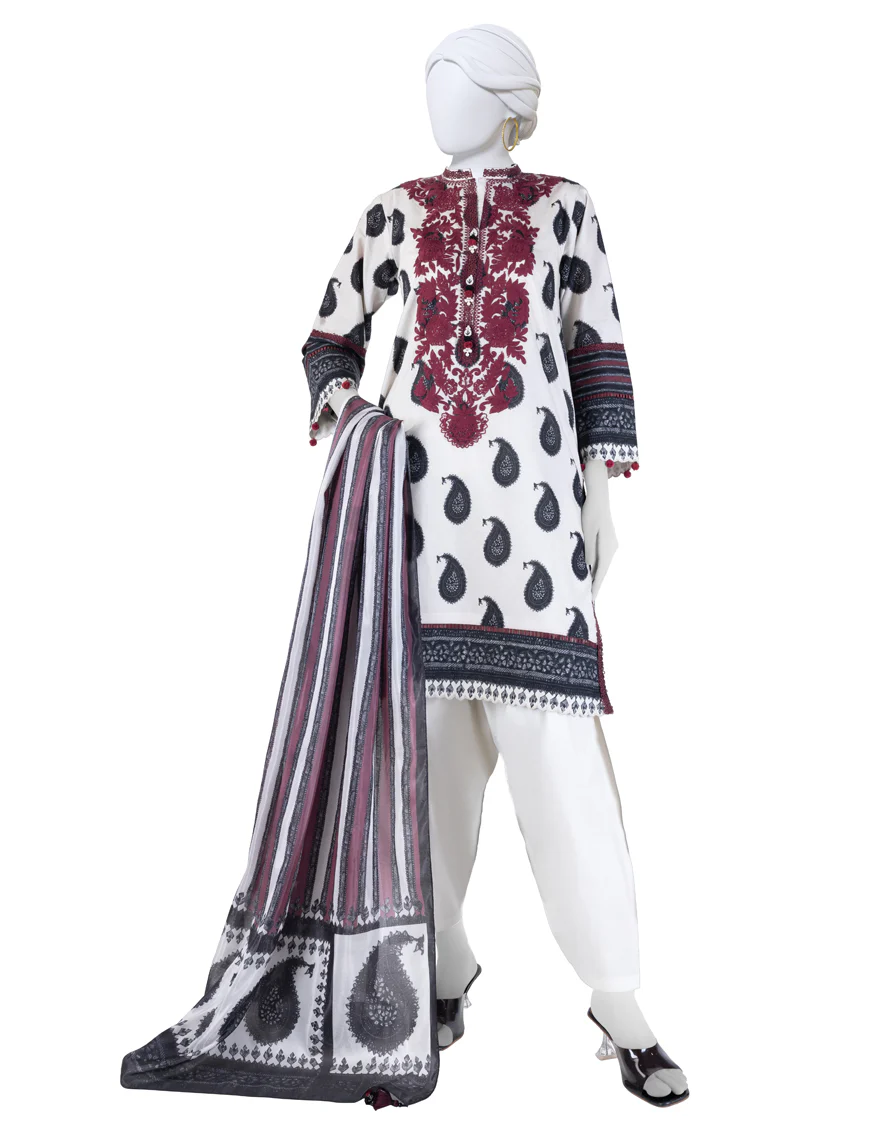 MULTICOLOR LAWN 3PC UNSTITCHED | JLAWN-S-25-3261 ETHNIC CRAFT-9
