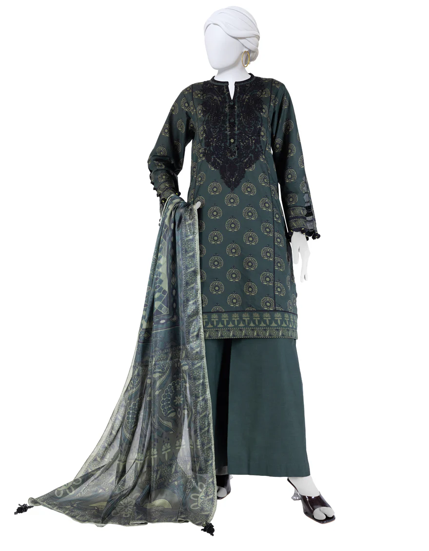 MULTICOLOR LAWN 3PC UNSTITCHED | JLAWN-S-25-3264 ETHN