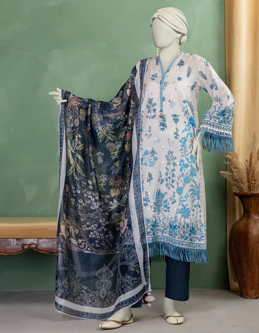 MULTICOLOR LAWN 3PC UNSTITCHED | JLAWN-S-25-3368 SHIK