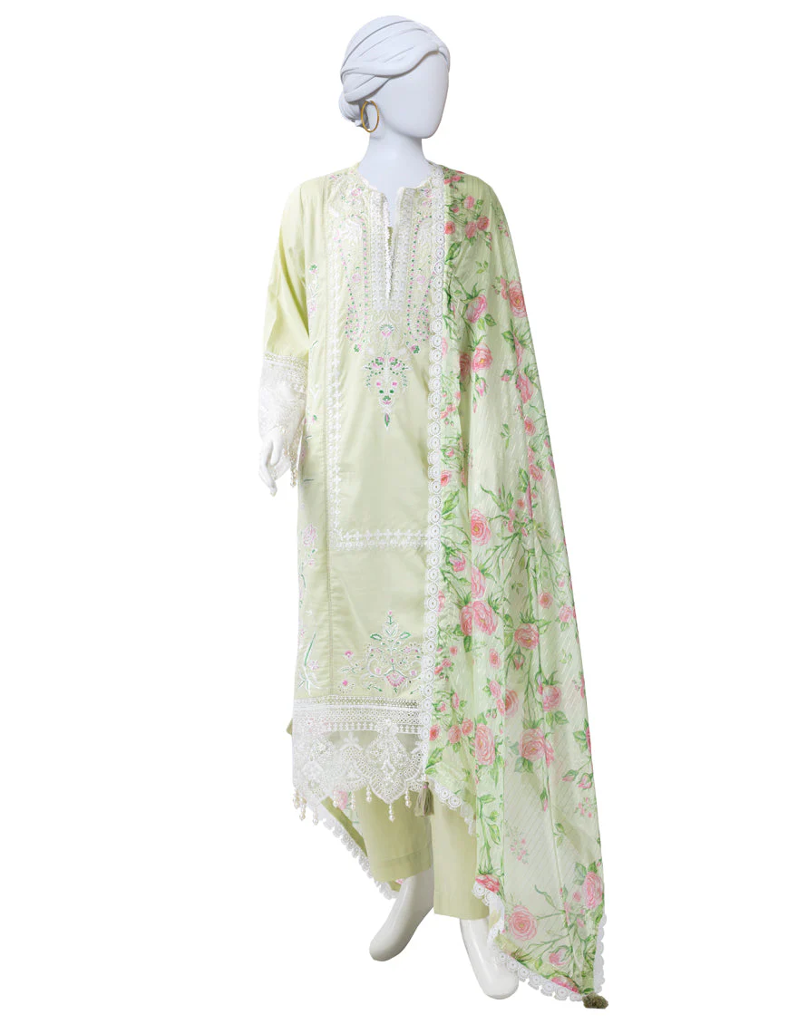GREEN LAWN 3PC STITCHED | JLAWN-S-25-825/S LUXE-A-05