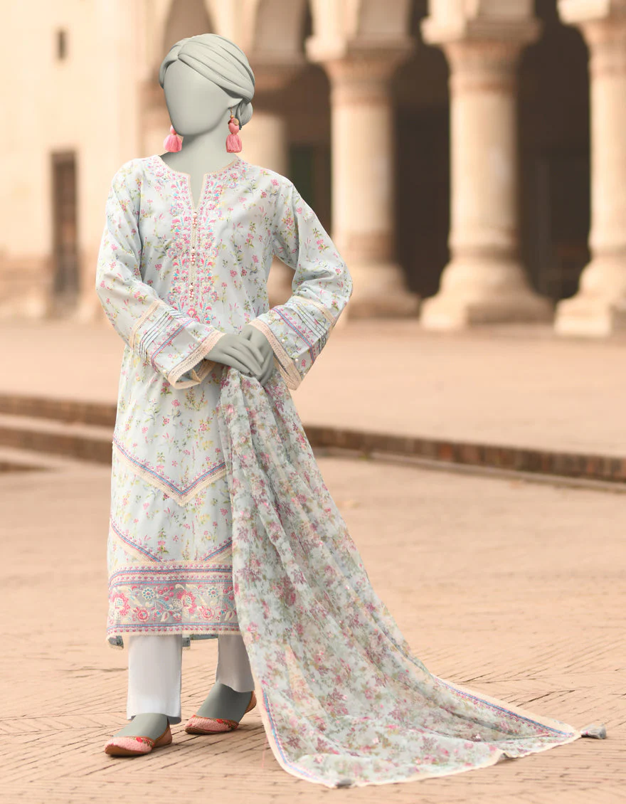 BLUE LAWN 3PC UNSTITCHED | JLAWN-S-25-838 MAHROSH-2
