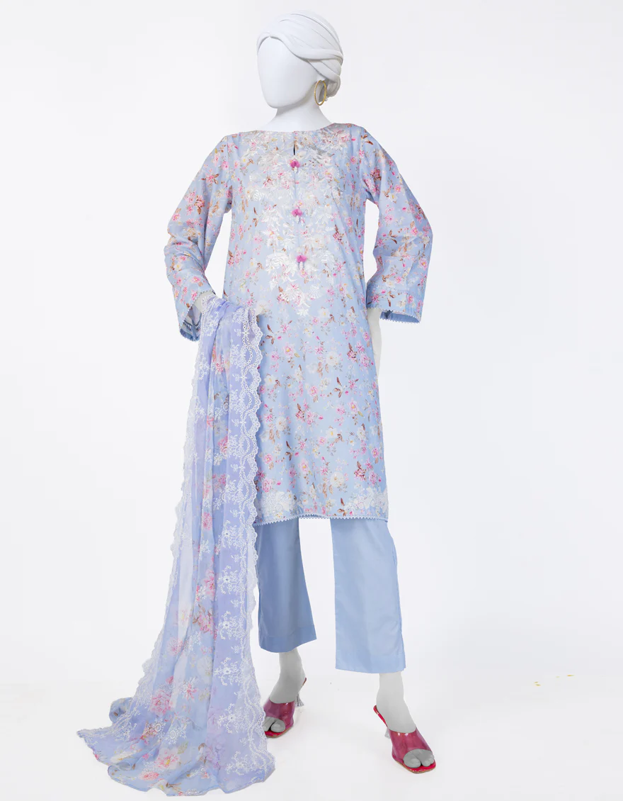 BLUE LAWN 3PC STITCHED | JLAWN-S-25-844/S FLORIST-04