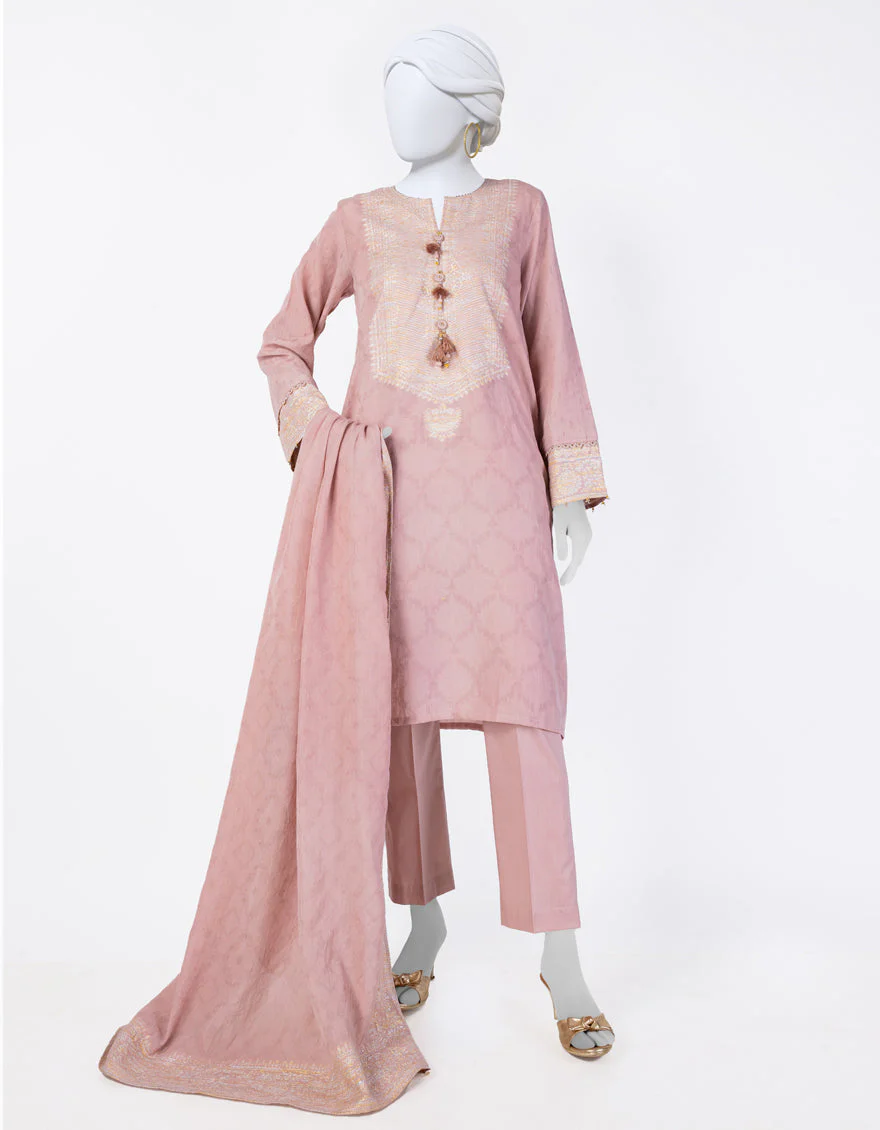 ORANGE JACQUARD 3PC STITCHED | JLAWN-S-25-845/S CLASSICAL REFLECTION-01