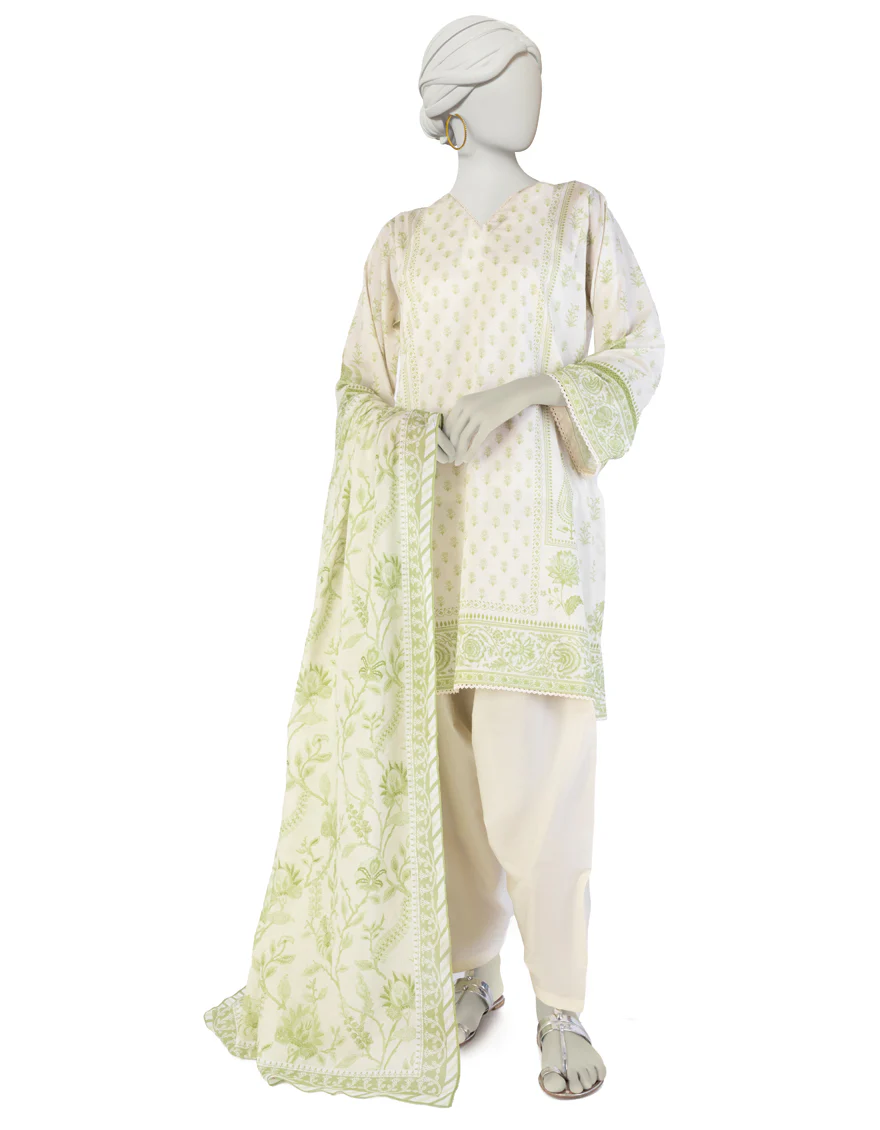 OFF WHITE LAWN 3PC STITCHED | JLAWN-S-25-897/S BIN