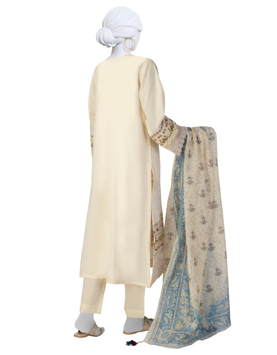 OFF WHITE LAWN 3PC STITCHED | JLAWN-S-25-918/S LUX - Image 2