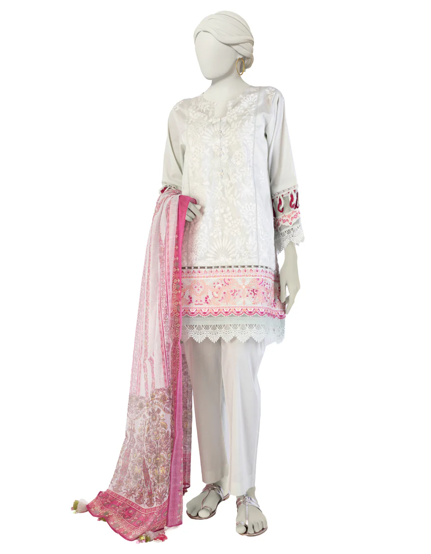 GREEN LAWN 3PC UNSTITCHED | JLAWN-S-25-920 LUXE-