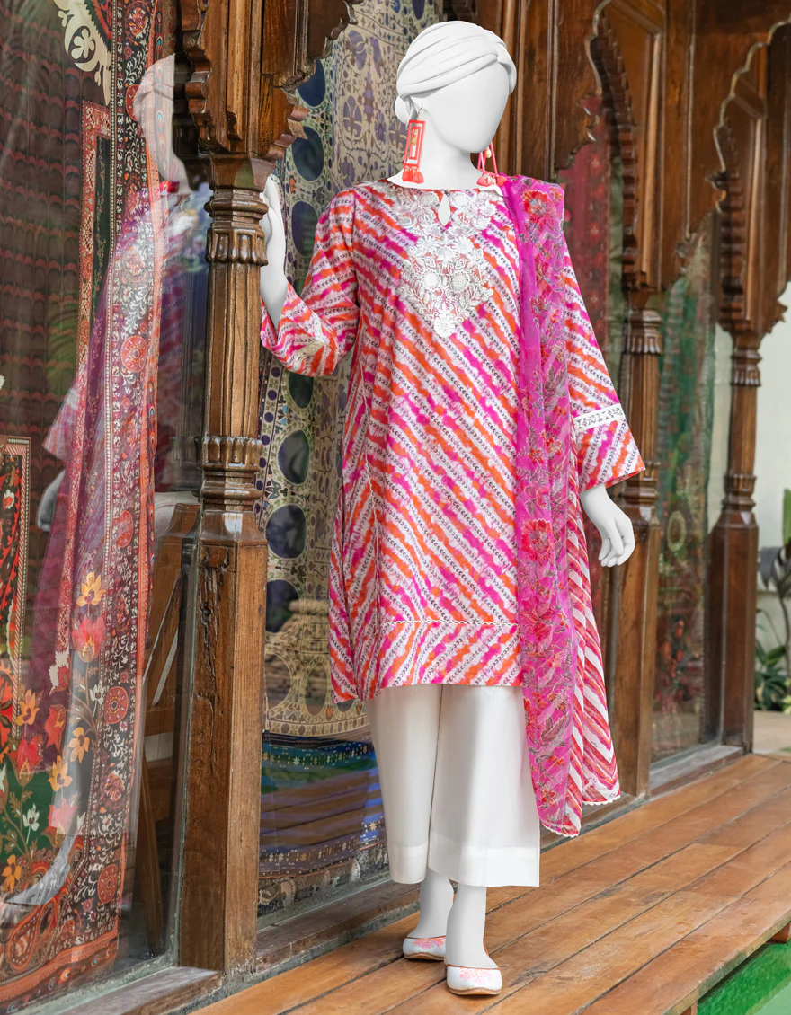 MULTICOLOR LAWN 2PC STITCHED | JLAWN-S-JDS-24-1003/S LEHRIYA-3
