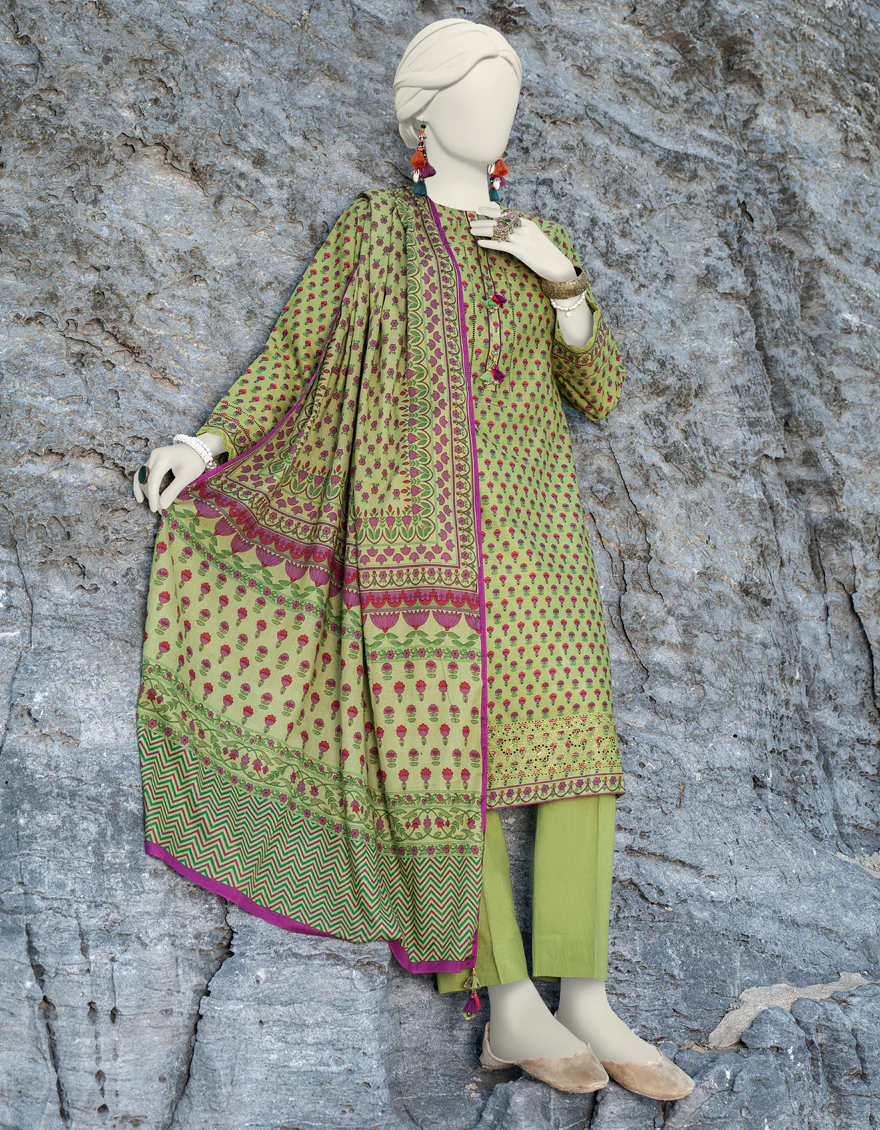 GREEN LAWN 2PC UNSTITCHED | JLAWN-S-JDS-24-1006