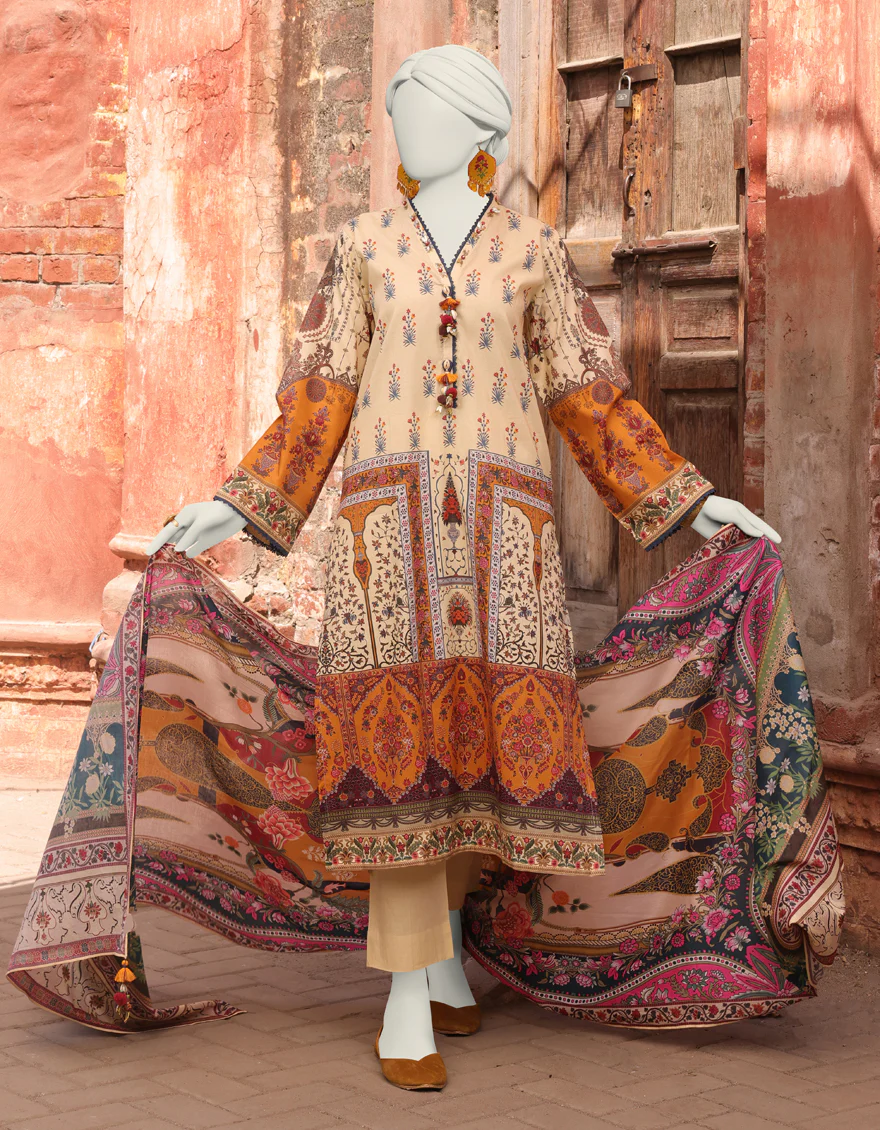 BROWN LAWN 2PC UNSTITCHED | JLAWN-S-JDS-24-1114 RADINAT-03