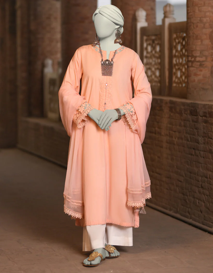PEACH DOBBY 2PC STITCHED | JLAWN-S-JDS-25-1005/S RALLI-01