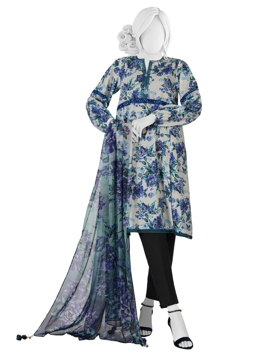 BLUE 2PC UNSTITCHED | JLAWN-S-JDS-US-22-1028 VICTORIA