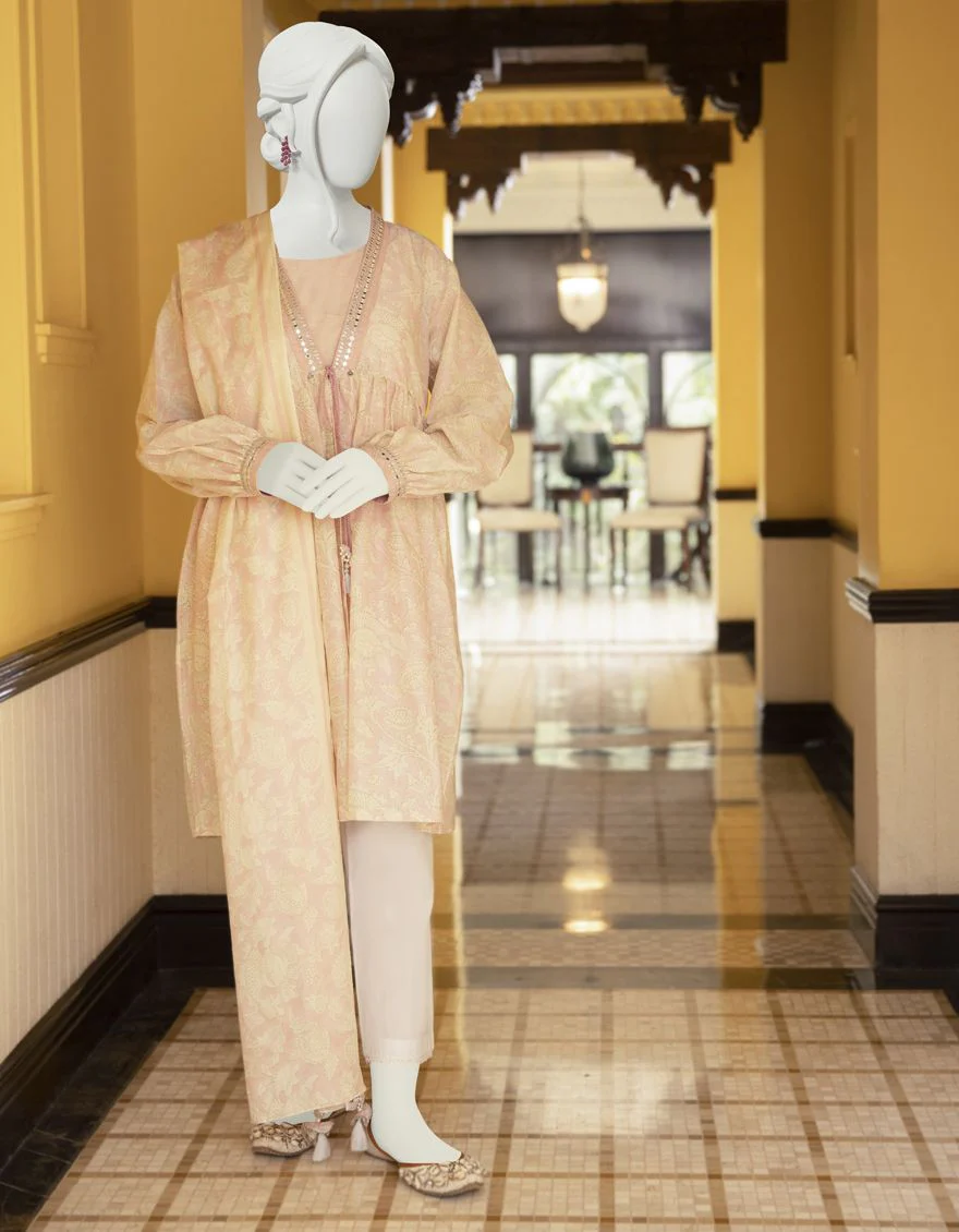 PEACH 2PC UNSTITCHED | JLAWN-S-JDS-US-22-1038 RAISON