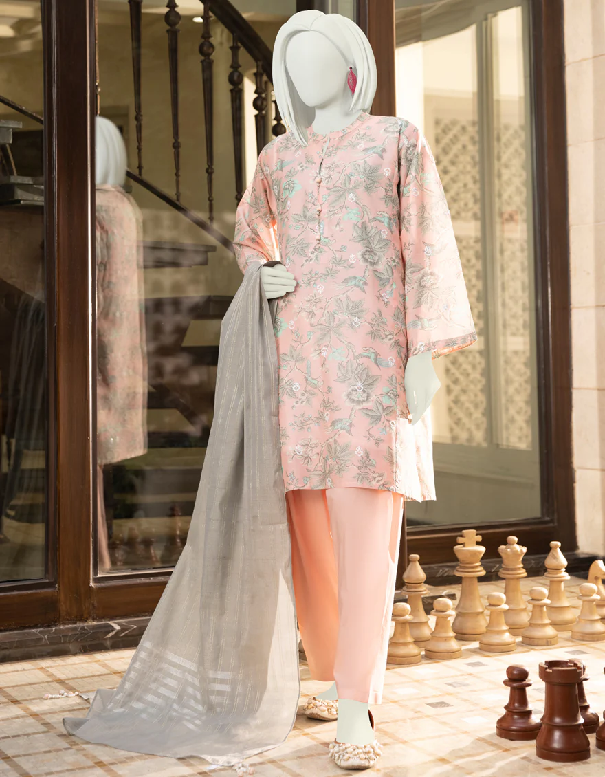 LIGHT PEACH LAWN 2PC UNSTITCHED | JLAWN-S-JDS-US-22-1050 PHEASANT