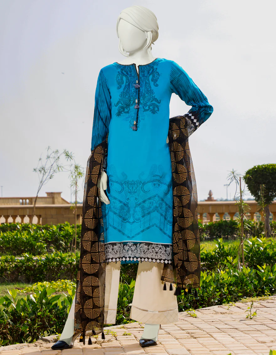 MULTICOLOR LAWN 2PC UNSTITCHED | JLAWN-S-JDS-US-22-1065 EMERALD (22-2027)