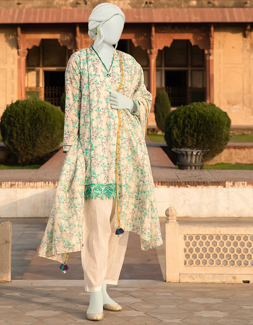 MULTICOLOR LAWN 2PC UNSTITCHED | JLAWN-S-JDS-US-22-1087 PERSEUS