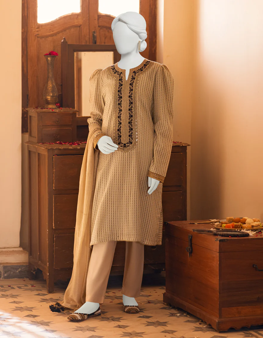 BEIGE LAWN 2PC UNSTITCHED | JLAWN-S-JDS-US-23-1060 RIWAYAT