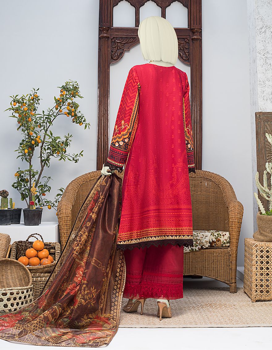 RED LAWN 3PC UNSTITCHED | JLAWN-S-JPUS-US-21-004 JA-564 - Image 3