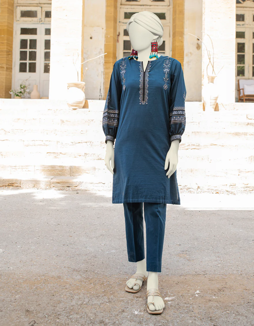 BLUE LAWN 2PC STITCHED | JLAWN-S-JST-24-1664/S FOLK-03