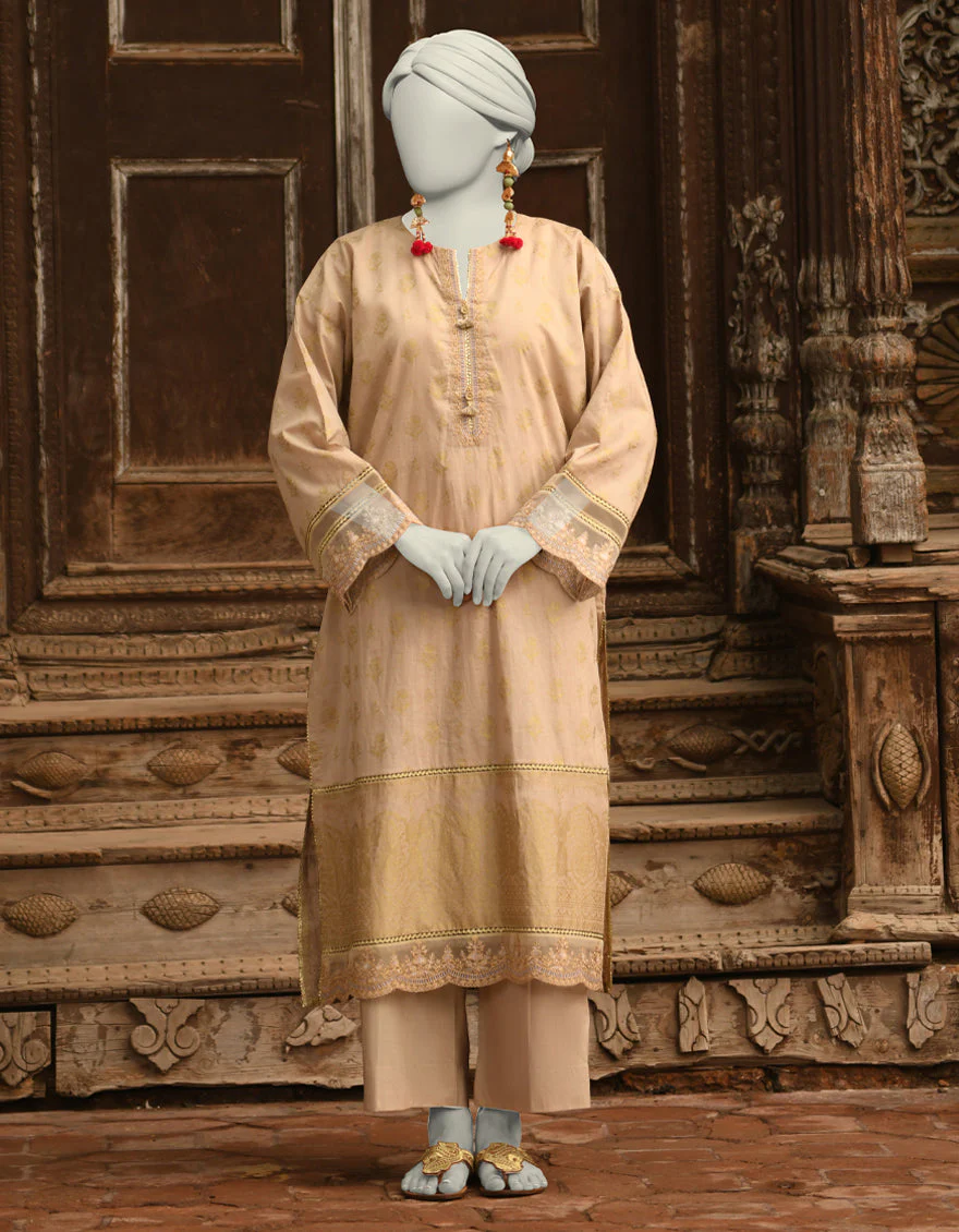 BEIGE LAWN 2PC STITCHED | JLAWN-S-JST-25-2009/S ZARI-1