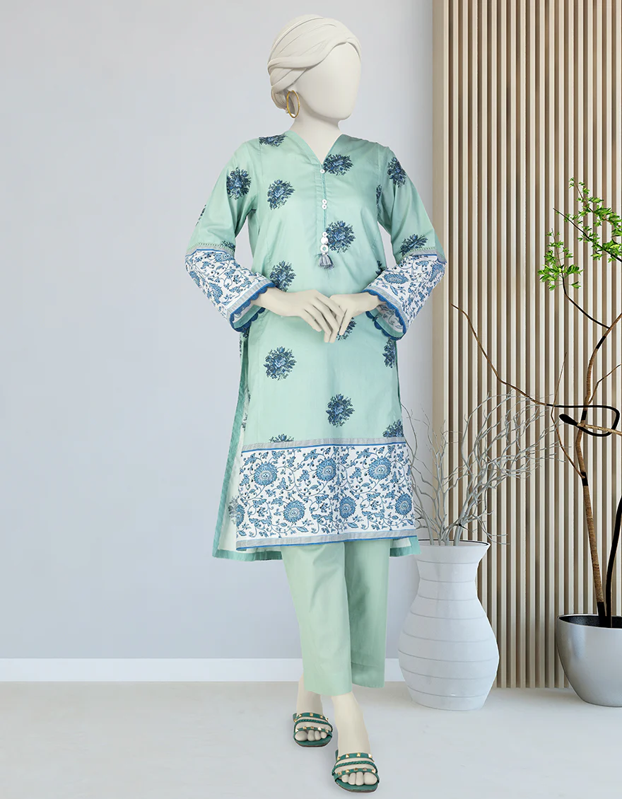 GREEN LAWN 2PC STITCHED | JLAWN-S-JST-25-2053/S INDIGO IMPRESSION