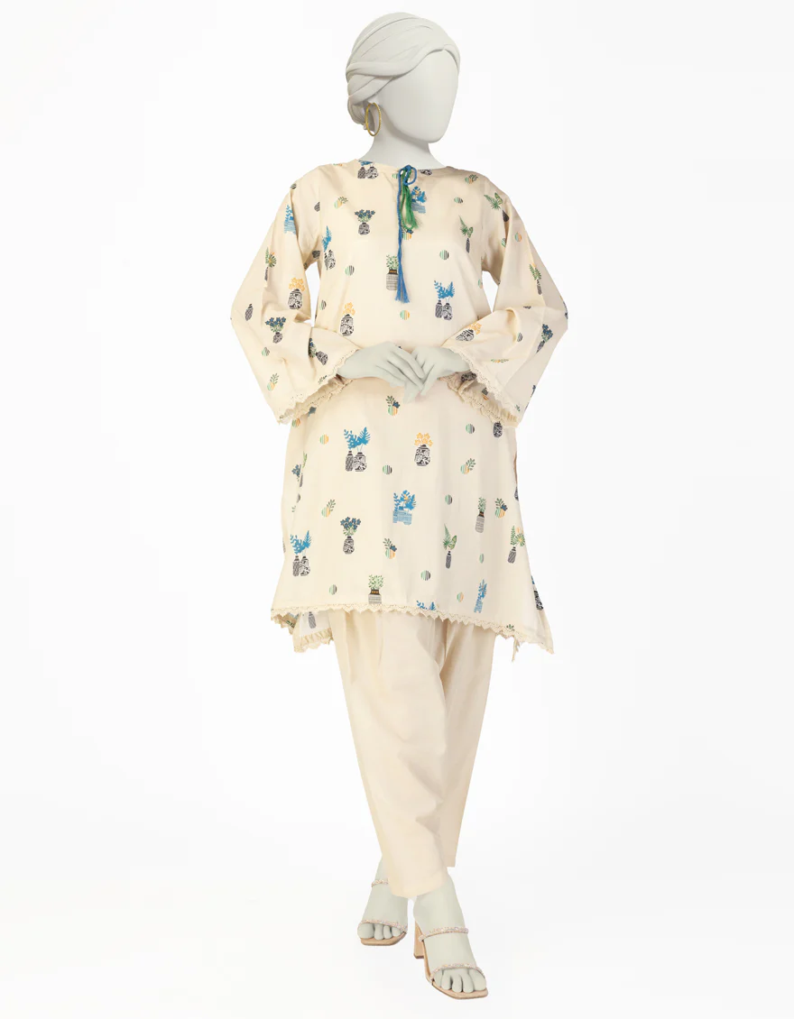 BEIGE LAWN 2PC STITCHED | JLAWN-S-JST-25-2056/