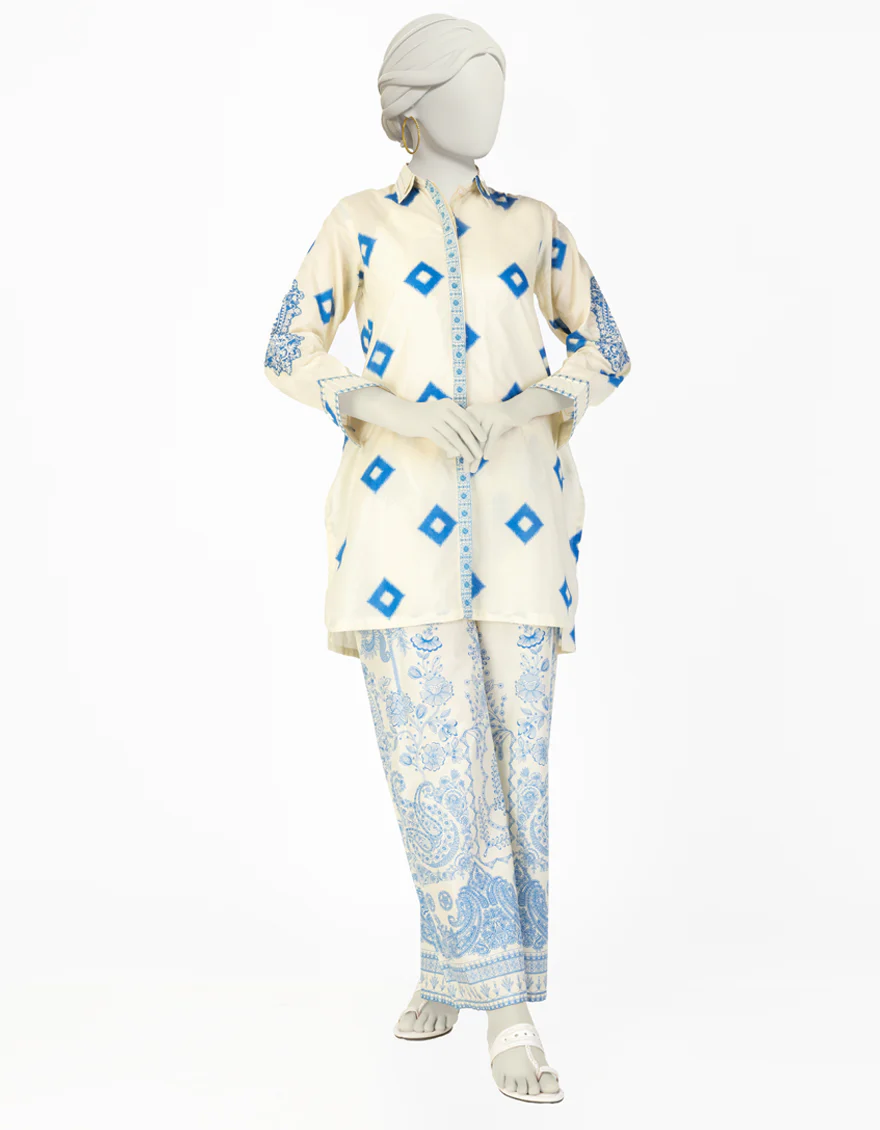 CREAM LAWN 2PC STITCHED | JLAWN-S-JST-25-2057/