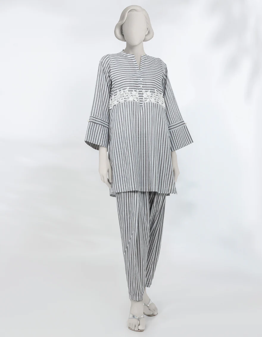 GREY LAWN 2PC STITCHED | JLAWN-S-JST-25-2149/S SOFT STRIPS-3