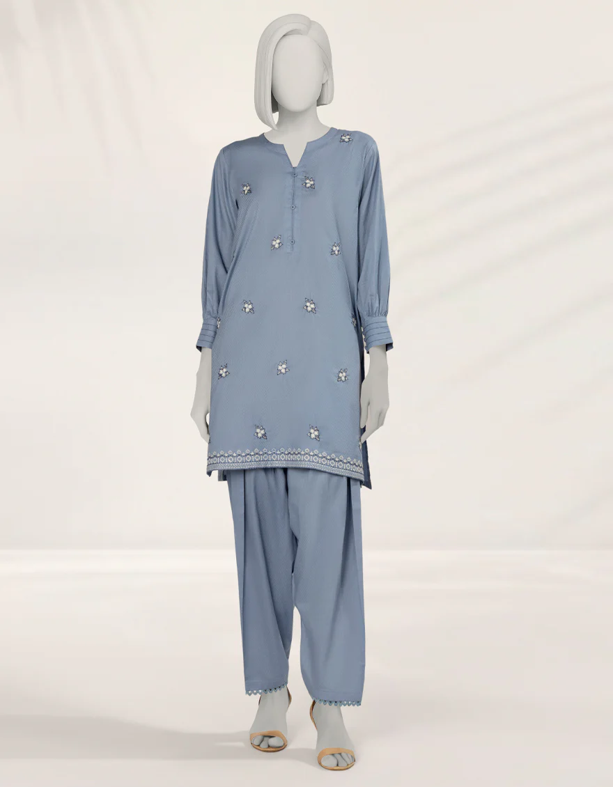 BLUE TEXTURED 2PC STITCHED | JLAWN-S-JST-25-2194/S O'FRIDA GEN Z-02