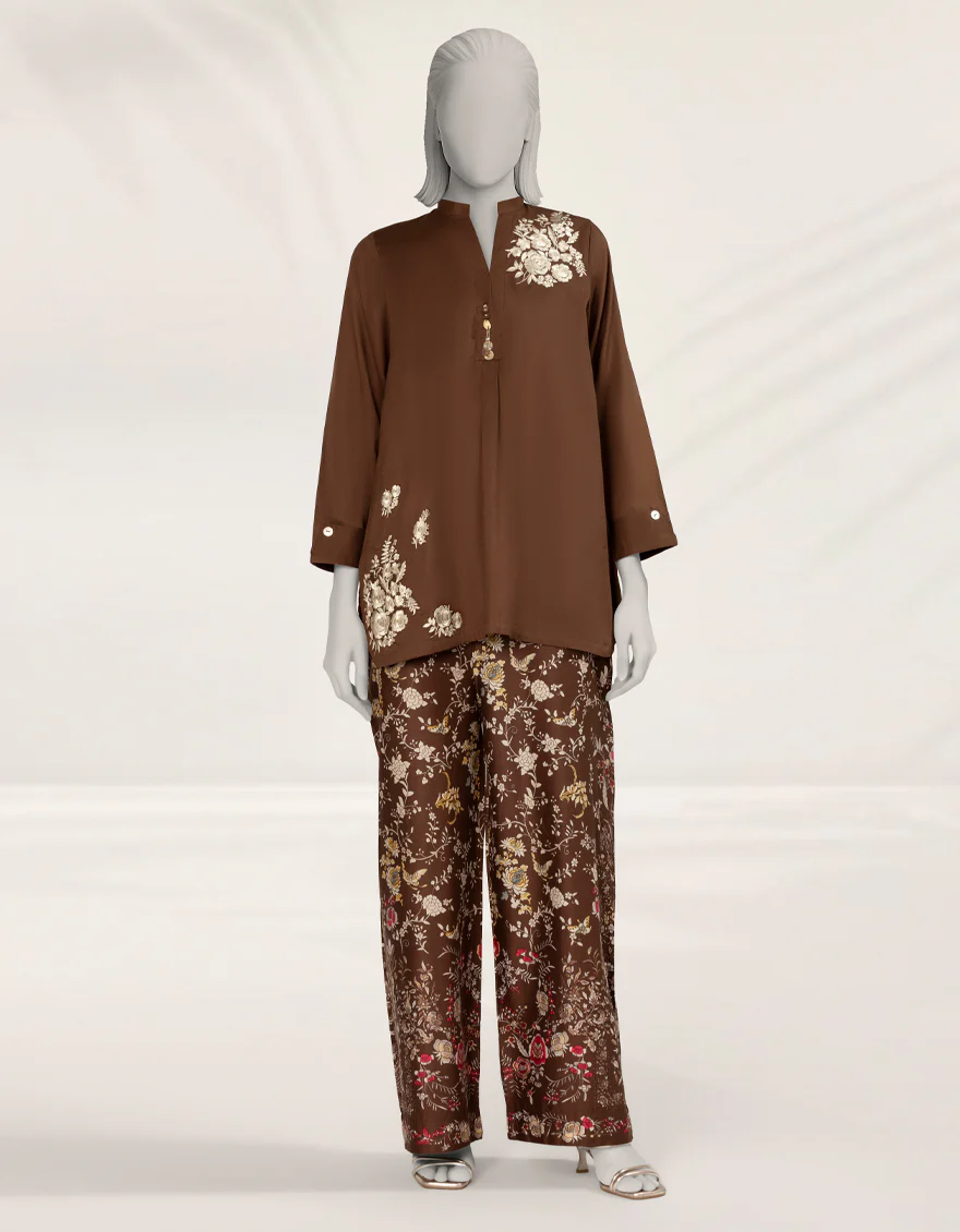 BROWN TEXTURED 2PC STITCHED | JLAWN-S-JST-25-2198/S NEW GARA-2